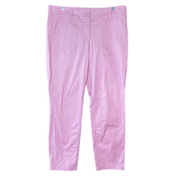 LOFT Outlet Womens Pants Pink Mid Rise Modern Roll Cuff Chino Stretch 8 - Picture 1 of 12